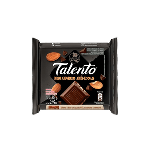 Chocolate Talento Meio Amargo e Amêndoas 85g